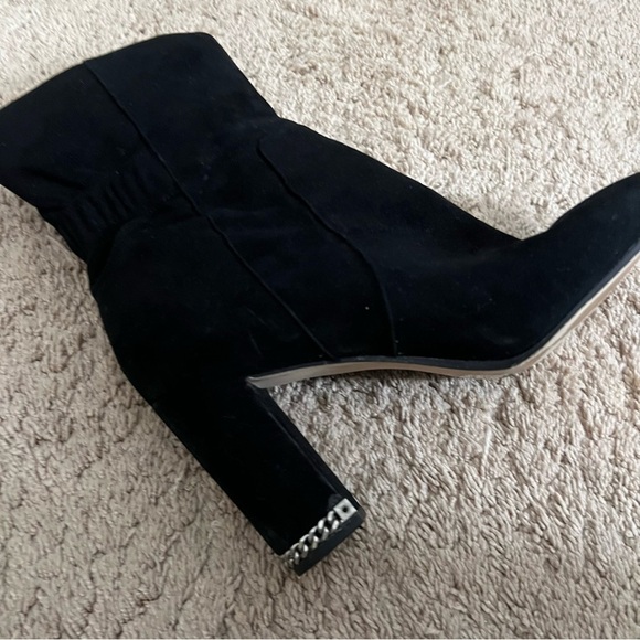 Michael Kors Dolores Back Stretch Mid Calf Suede Booties Black Size 11 - Picture 10 of 14